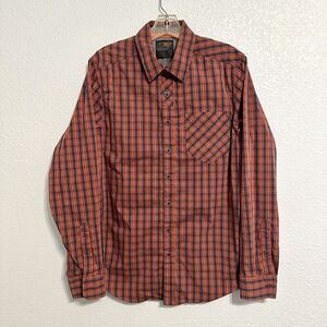 511 Tactical Red Plaid Snap Button Long Sleeve Shirt Mens Size Small